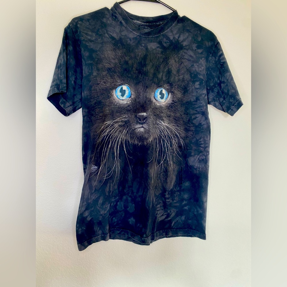 The Mountain Unisex Tie Dye Black Cat, Size Small T Shirt